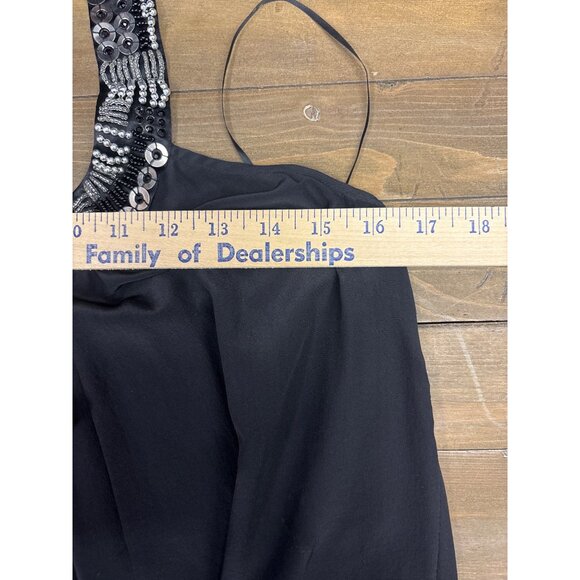 Express Womens Black Beaded Halter Top With Tie Back Medium - Picture 4 of 5